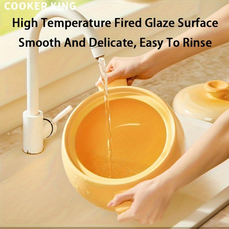 Керамическая кастрюля COOKER KING - Устойчивая к высоким температурам, без трещин, идеальная для газовой плиты, отлично подходит для супов и запеканок, доступна в размерах 2.5/3.5/4.5L