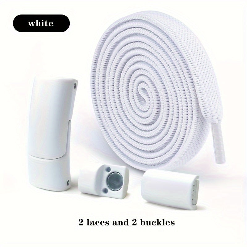 Unisex Mesh Elastic No-Tie Shoelaces 8mm with Magnetic Buckle