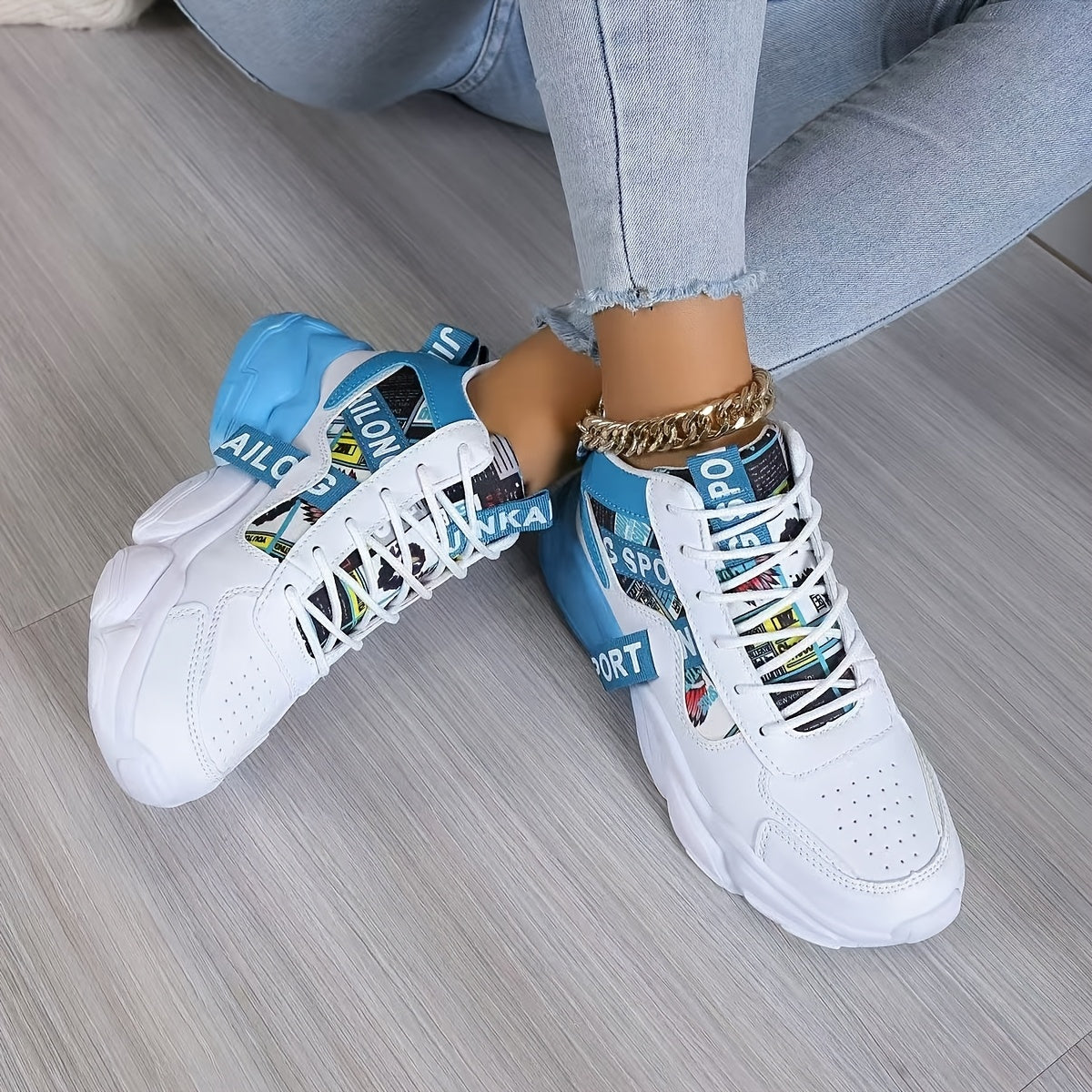 Zapatillas casuales femeninas transpirables con suela gruesa para todas las estaciones