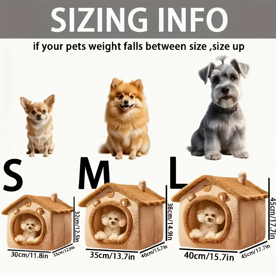 Detachable Washable Cat Bed with Plush Interior Non-Skid Bottom Small Dog Cozy Winter