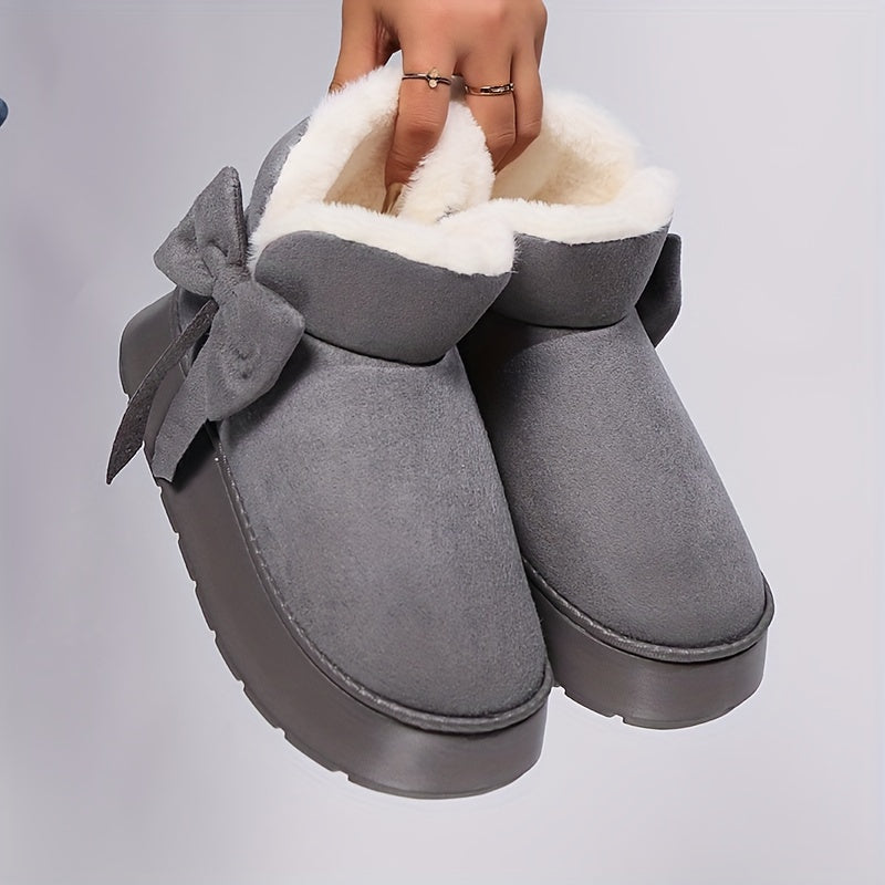 Winter Snow Boots for Men and Women Plush Lined Indoor Outdoor Slippers Gray Pink Black Beige