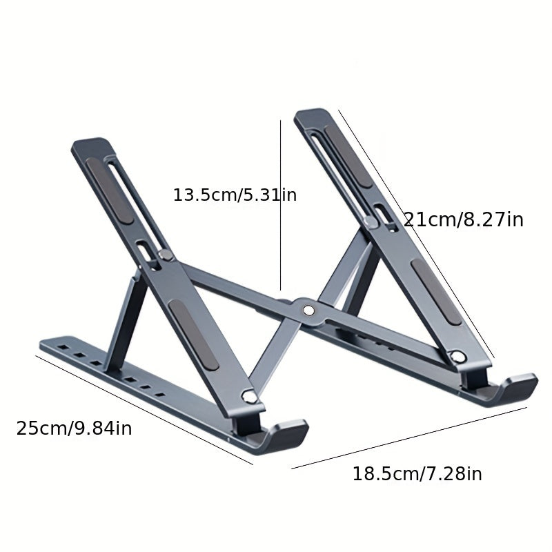 Aluminum Laptop Stand Foldable Adjustable Height Ventilated for 9-15.6 Inch Devices