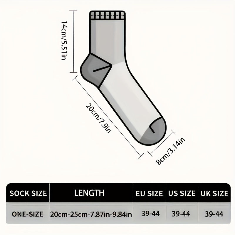 Men's Long Socks 7 Pairs Breathable Solid Color All Seasons Polyester Elastane