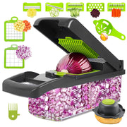 14-in-1 Plastic Kitchen Vegetable Slicer with 8 Blades and Container