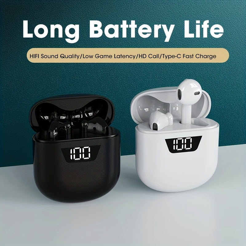 Wireless Earbuds with Microphone for Android and iOS Phones, Rechargeable, Wireless Charging Case