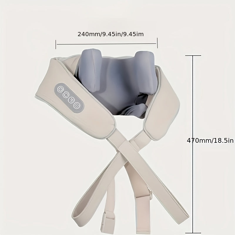 6D yoğurma bo'yin massajchisi, 6 tugun bilan, simsiz va isitish funksiyasi, yelka va orqa uchun akupressura, ko'p maqsadli, aqlli vaqt belgilash, portativ va yuvilishi mumkin, ko'p rejimli massaj