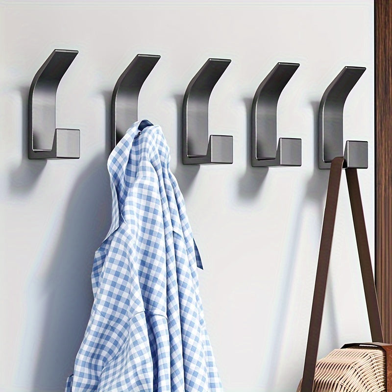 Set of 5 Self-Adhesive Plastic Wall Hooks for Kitchen and Bathroom Organization