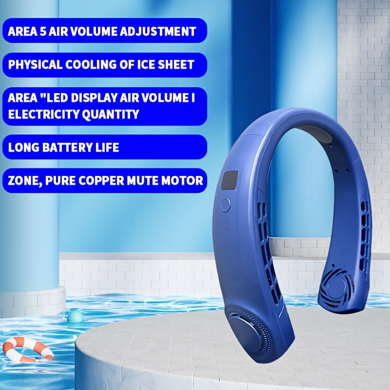 2025 Mini Neck Fan Bladeless USB Rechargeable Portable Cooling for Sports Camping Travel
