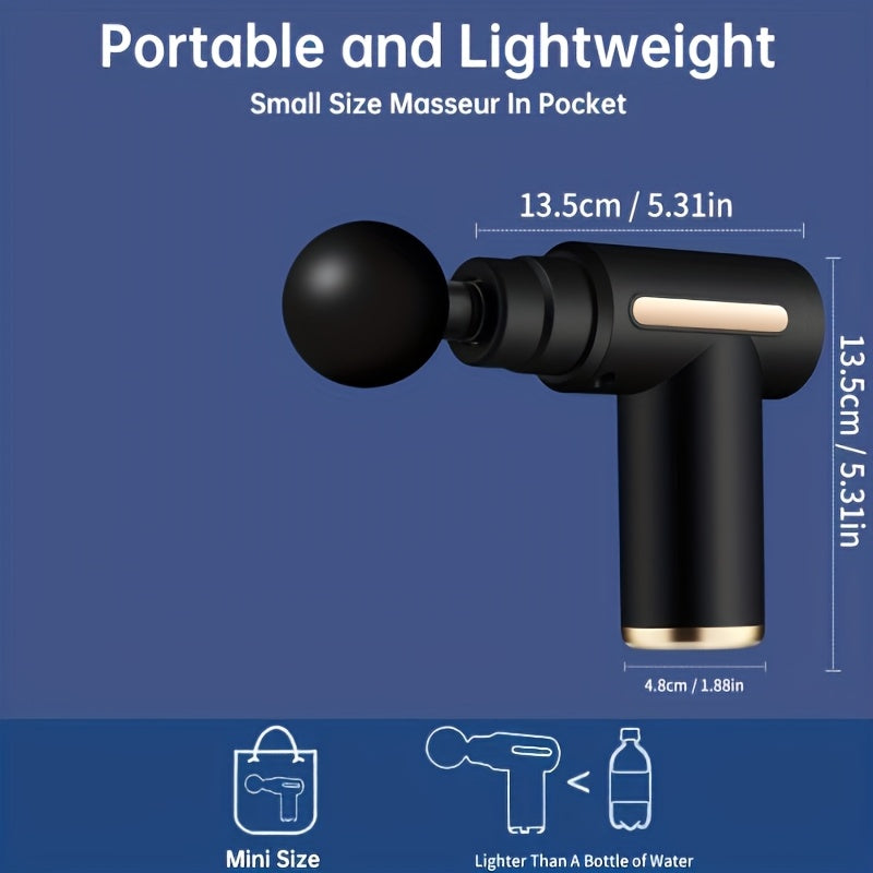 USB Massage Gun with LCD Display and 6 Settings for Whole Body Recovery