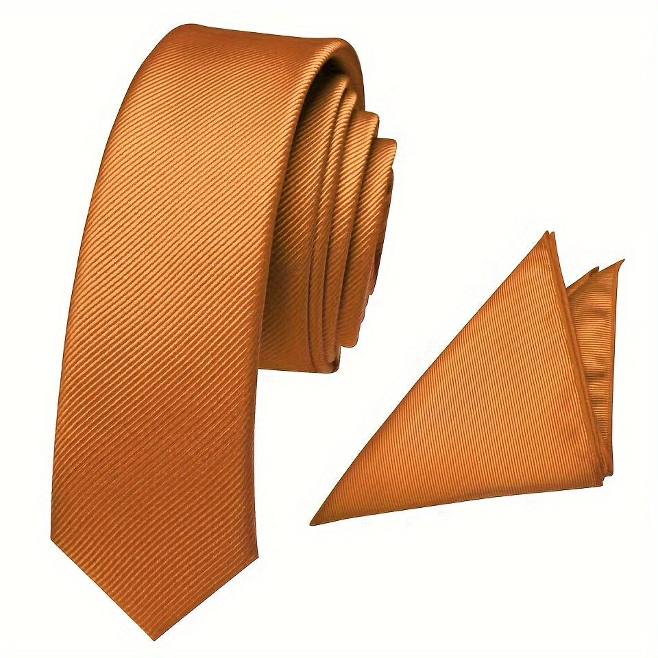 Rasmiy va ish kiyimlari uchun 2 ta to'liq rangli erkaklar galstuklari va ko'rsatilgan cho'ntak shamlari to'plami