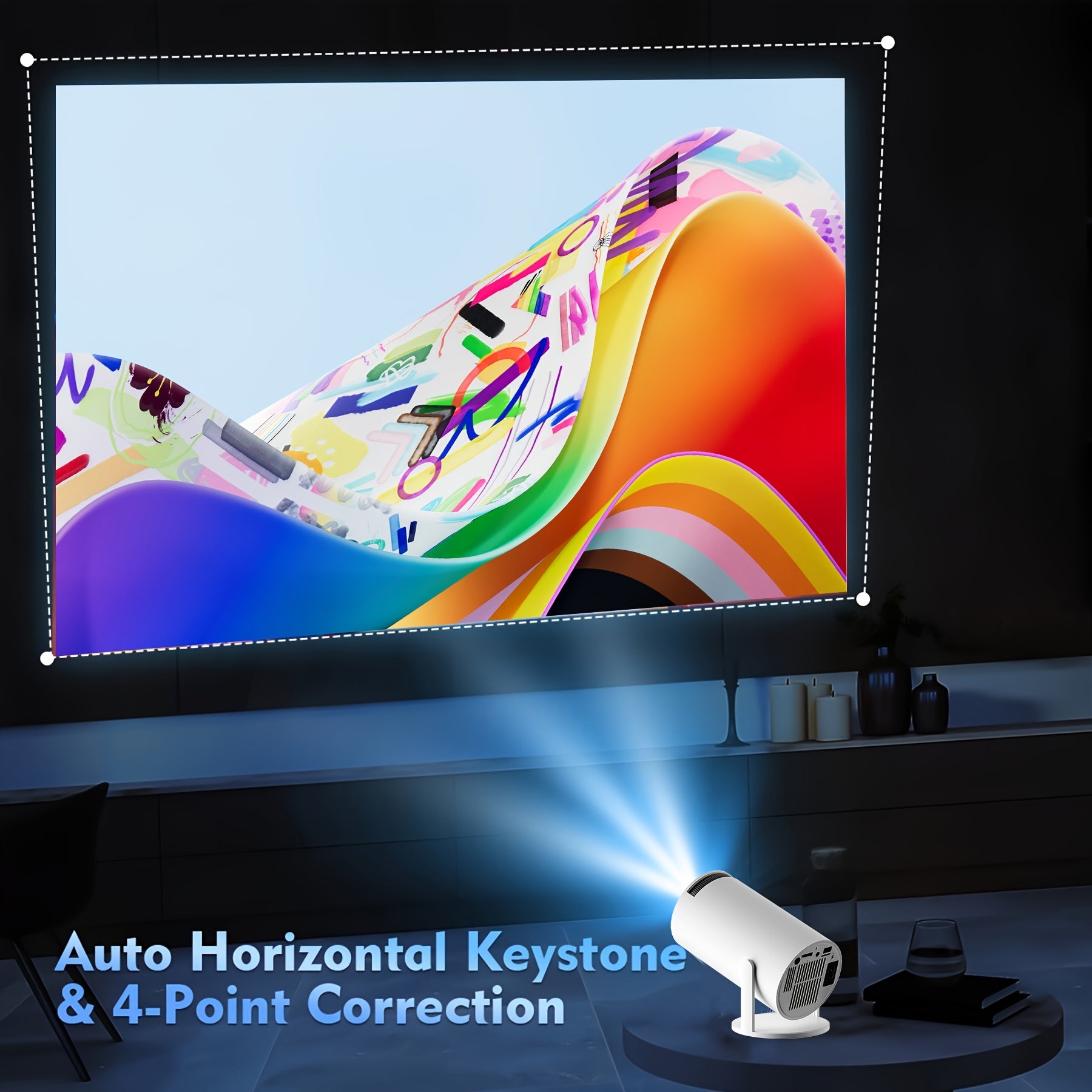 Portable Movie Projector HD 4K WiFi 6 Home Theater Gift for Adults