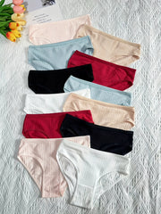 Women’s Cotton Seamless Briefs 12-Pack Comfortable Breathable Stretchy Solid