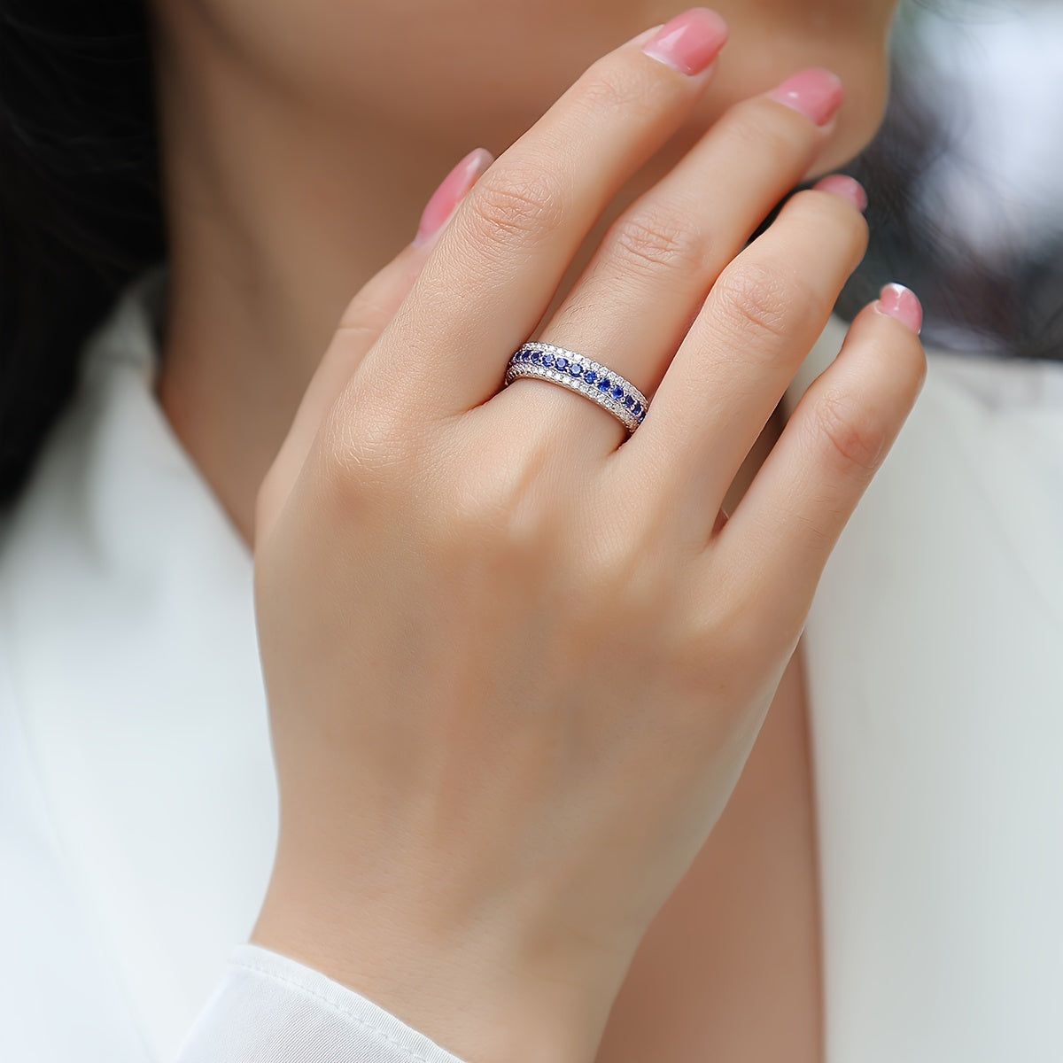 Unisex Silver Plated Moissanite Ring with Emerald Ruby Sapphire 18K Gold