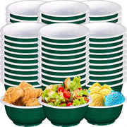 30-штук зеленых пластиковых мисок для закусок объемом 13 унций, одноразовые, для вечеринок и салатов