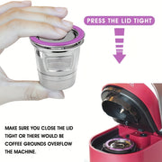 Keurig qurilmalari uchun 2 ta qayta ishlatiladigan zanglamaydigan po'latdan yasalgan K-Cup qahva filtrlar paketi