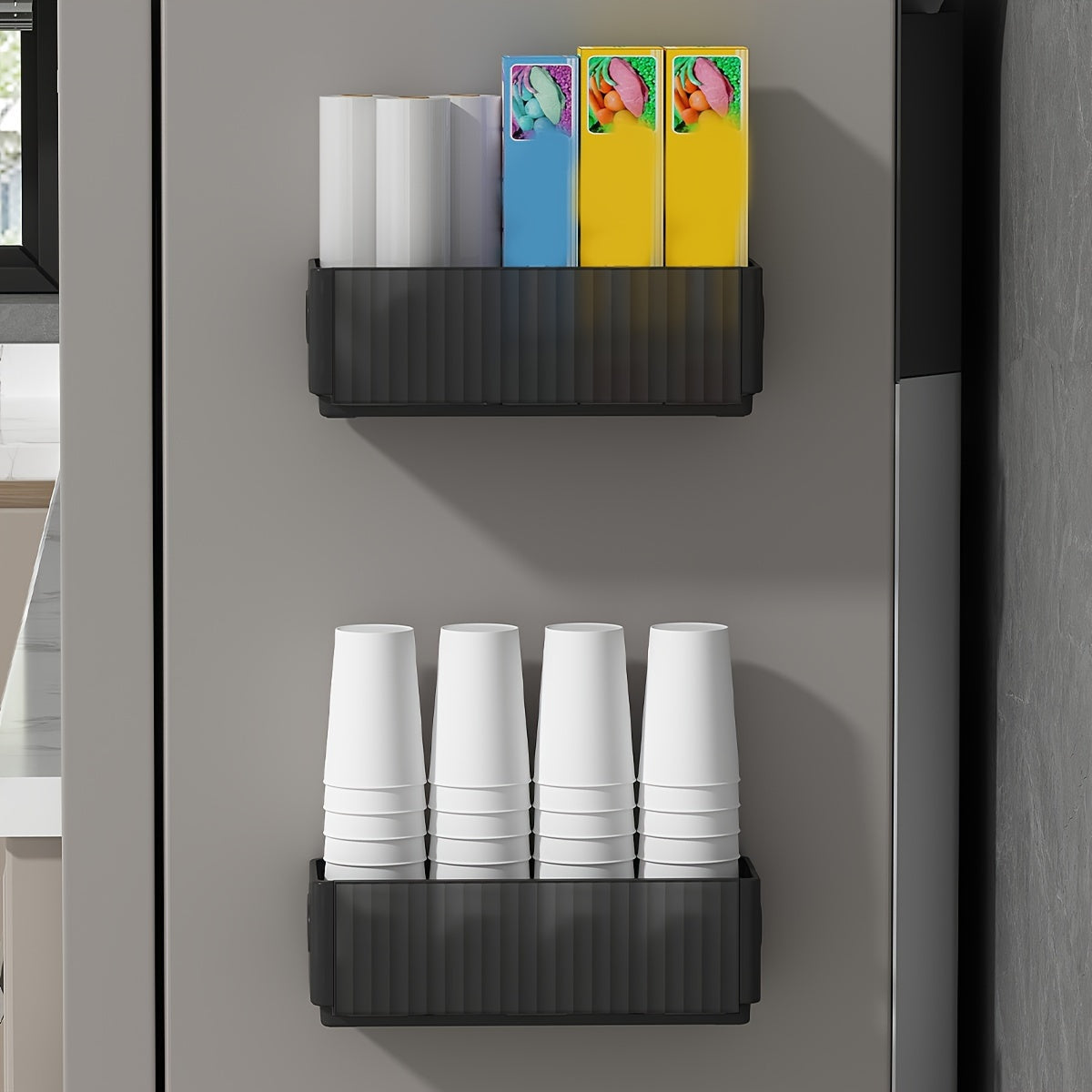 Foldable Plastic Storage Organizer for Cabinets and Walls Kitchen Bathroom Spice Rack