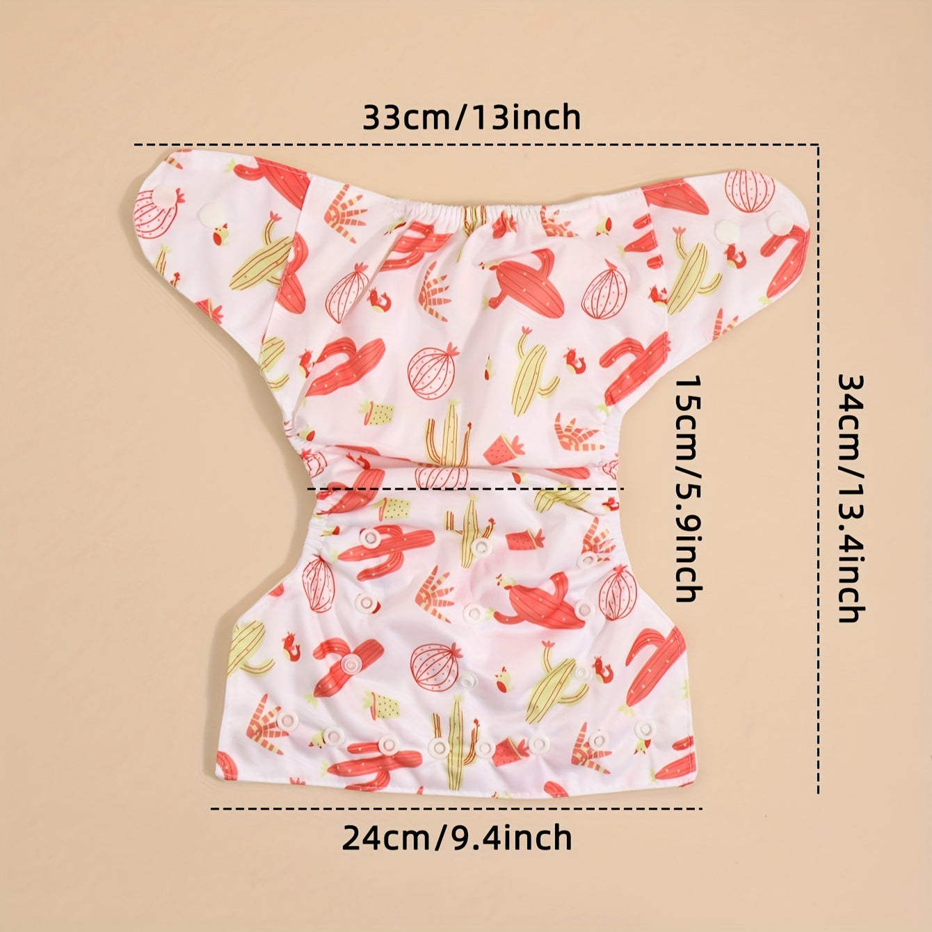 Набор из 3 мягких и впитывающих тканевых подгузников для детей - очаровательные принты, кнопочная застежка, водонепроницаемые тренировочные штаны для маленьких детей