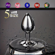 Kattalar uchun metall anal plagin to'plami 5 o'lchamlar, quloq G-Spot massaji, boshlovchilar va keksa uchun