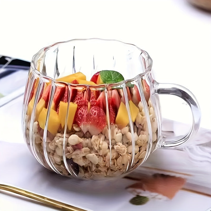 Glass Mug Pumpkin Shaped 350ml Insulated Hand Wash Only Suitable for Beverages