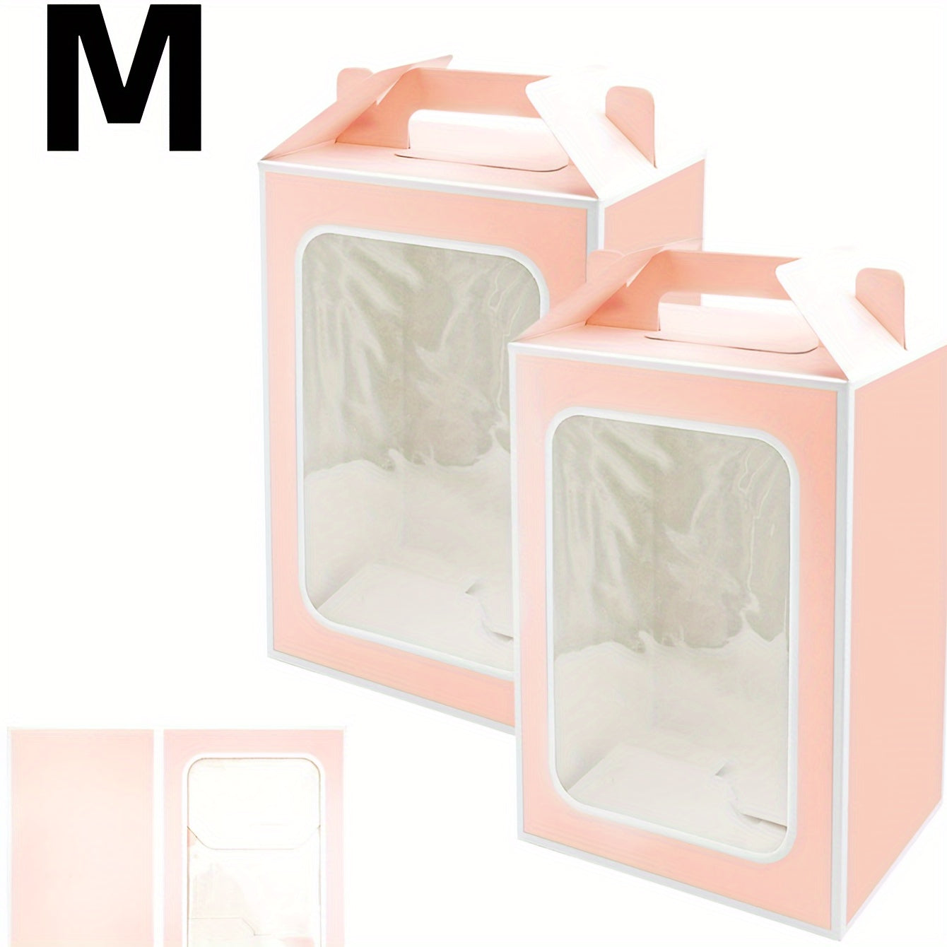 2 Cake Boxes with Clear Windows for Baked Goods Pastries and Party Favors