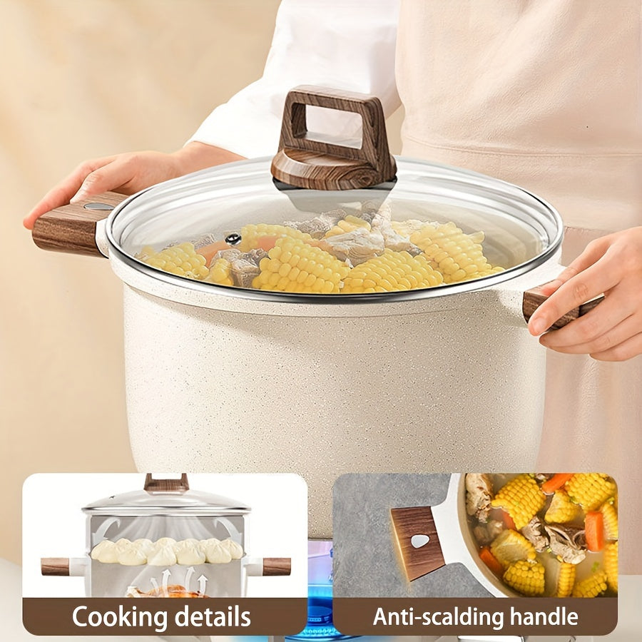 Versatile Soup Pot with Large Capacity Non-Stick Macaroni Stone for Stewing