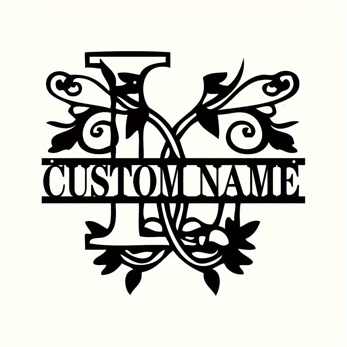 Shaxsiylashtirilgan Metall Devor San'ati - Bo'lingan Lala Monogram Dizayni - Moslashtiriladigan Temir Oila Ismi Belgisi, Uyga Ko'chish, Rojdestvo, Thanksgiving, Bitiruv va 4-Iyul Sovg'alari uchun Mukammal