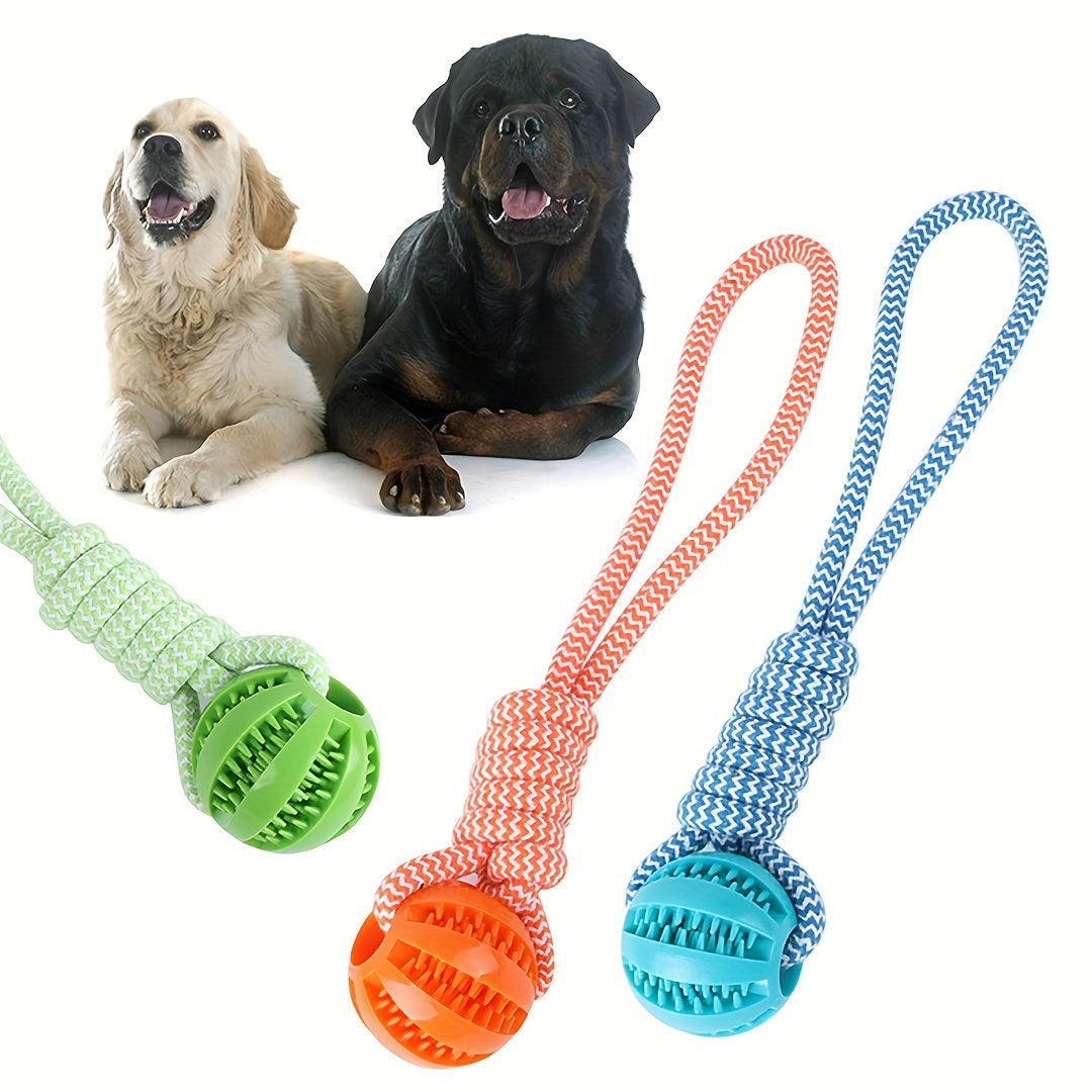 Durable Dog Toy with Braided Rope Knot and Handle for Chew Training Tug and Fetch