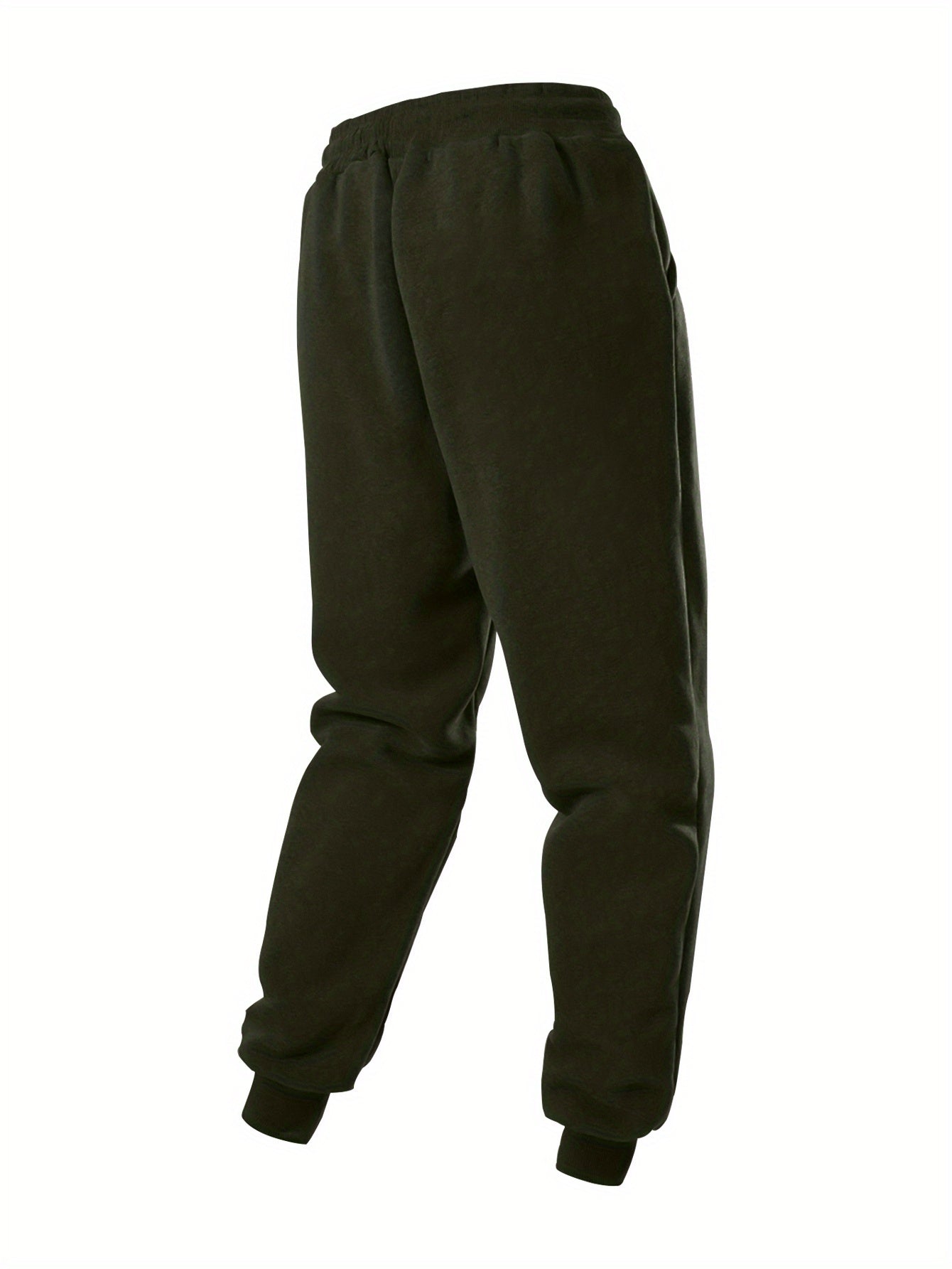 Men's Casual Sports Trousers Large Sizes Polyester Regular Fit Solid Color