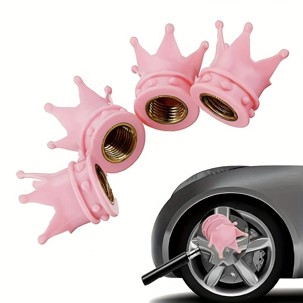 Tapones de válvula de neumático para ruedas de coche de plata de 4 piezas para coches y motocicletas