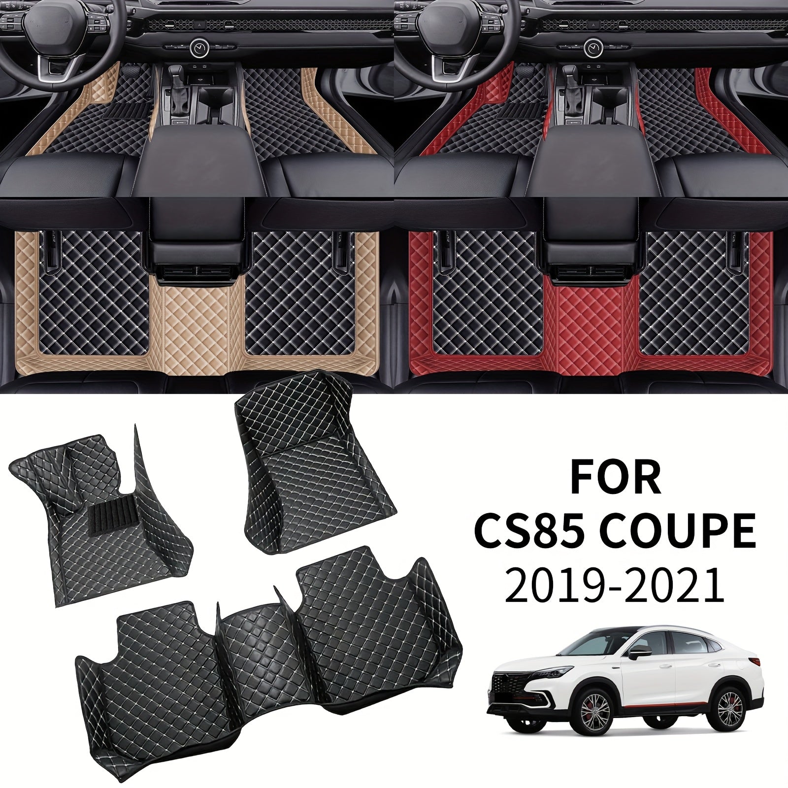 Car Faux Leather Seat Cover Set All-Season Non-Slip Easy to Clean