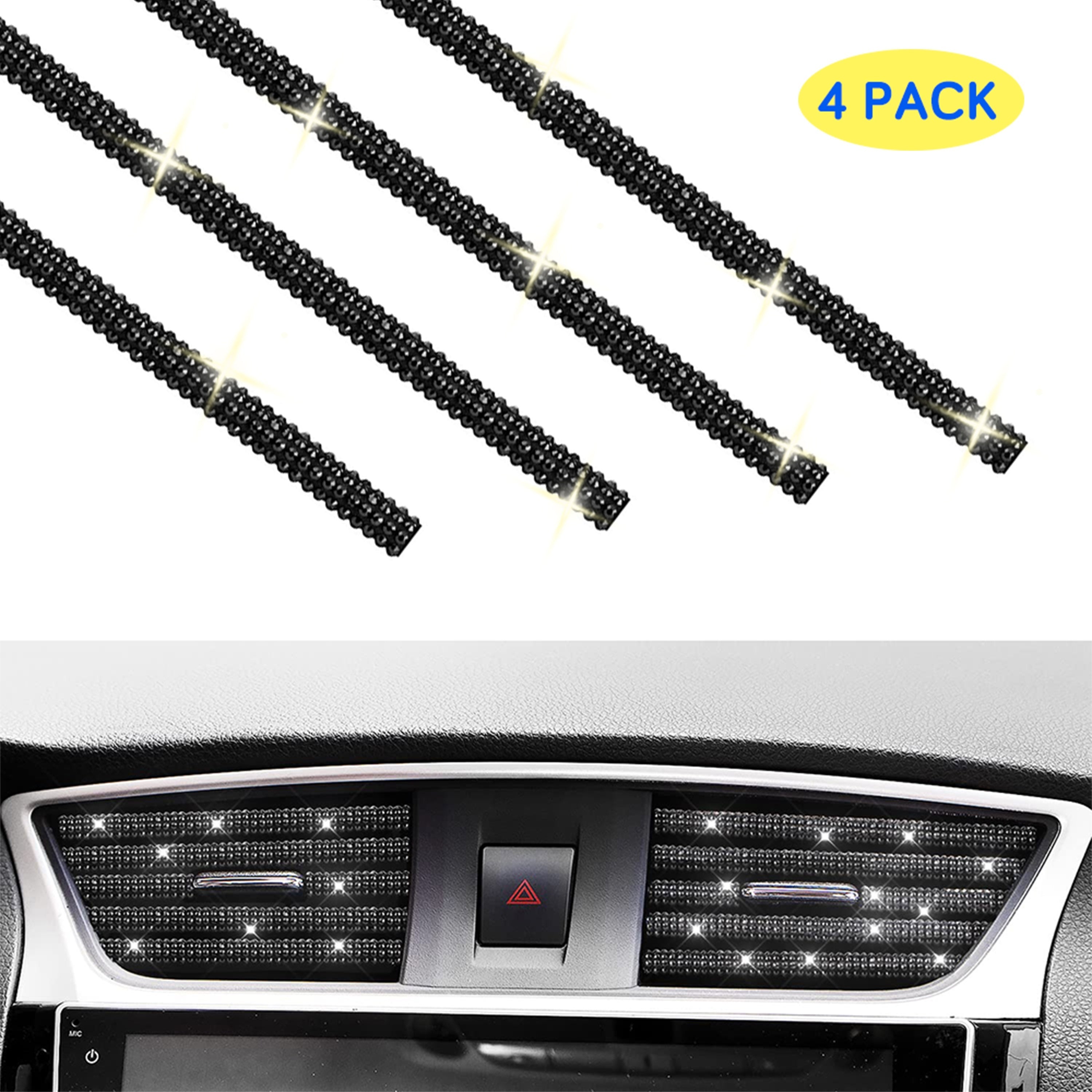 Women Bling Car Air Vent Trim Rhinestone Interior Decoration 4Pcs