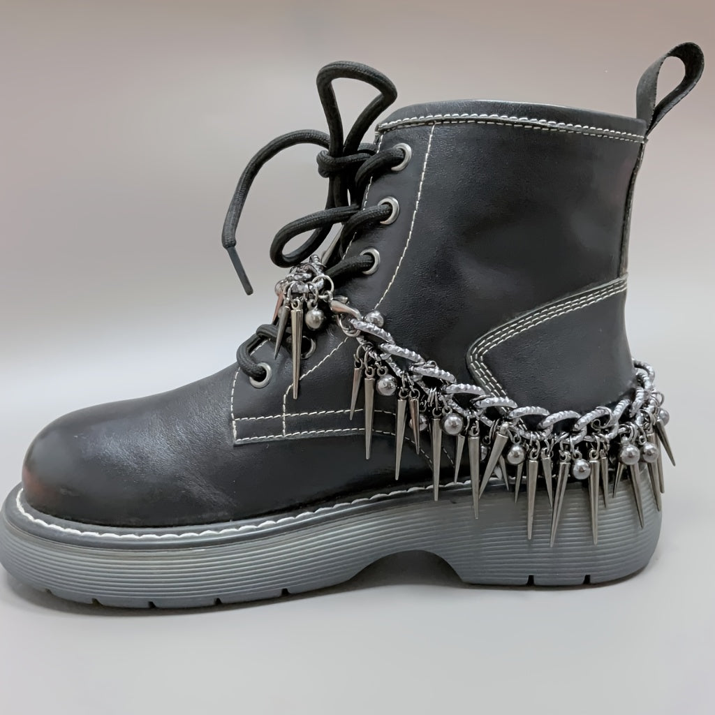 Uniseks punk uslubidagi rivet tassel zanjir yengil alyuminiy oyoq kiyim aksessuari