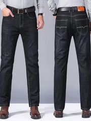 Men's Denim Pants Straight Leg Regular Fit with Pockets for Casual Outdoor Activities
