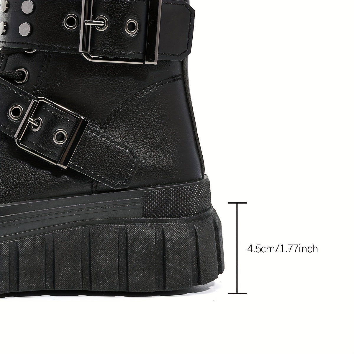 Women's Black Lace-Up Short Boots Casual Flats for Leisure and Sports