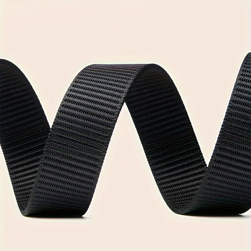 Men's Canvas Belt with Automatic Buckle for Jeans Outdoor Sports Black