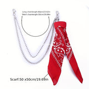 Metal Jeans Chain with Square Scarf Beads Hip-Hop Style Accessory for Gifting