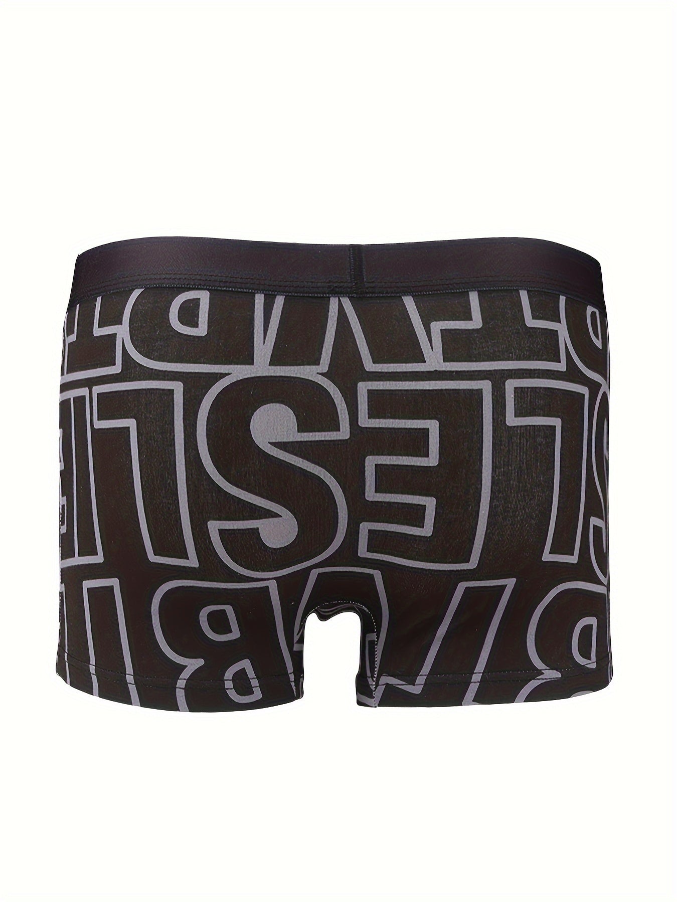 Men's Cotton Boxer Briefs with Geometric Pattern Medium Stretch Knit Casual Shorts Set of 3