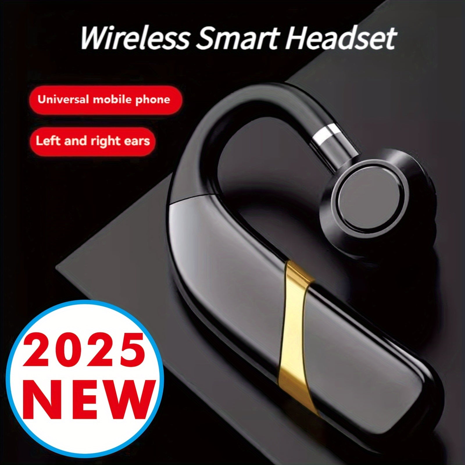 Wireless Headset with Microphone Noise Cancellation Type-C Charging for Calls