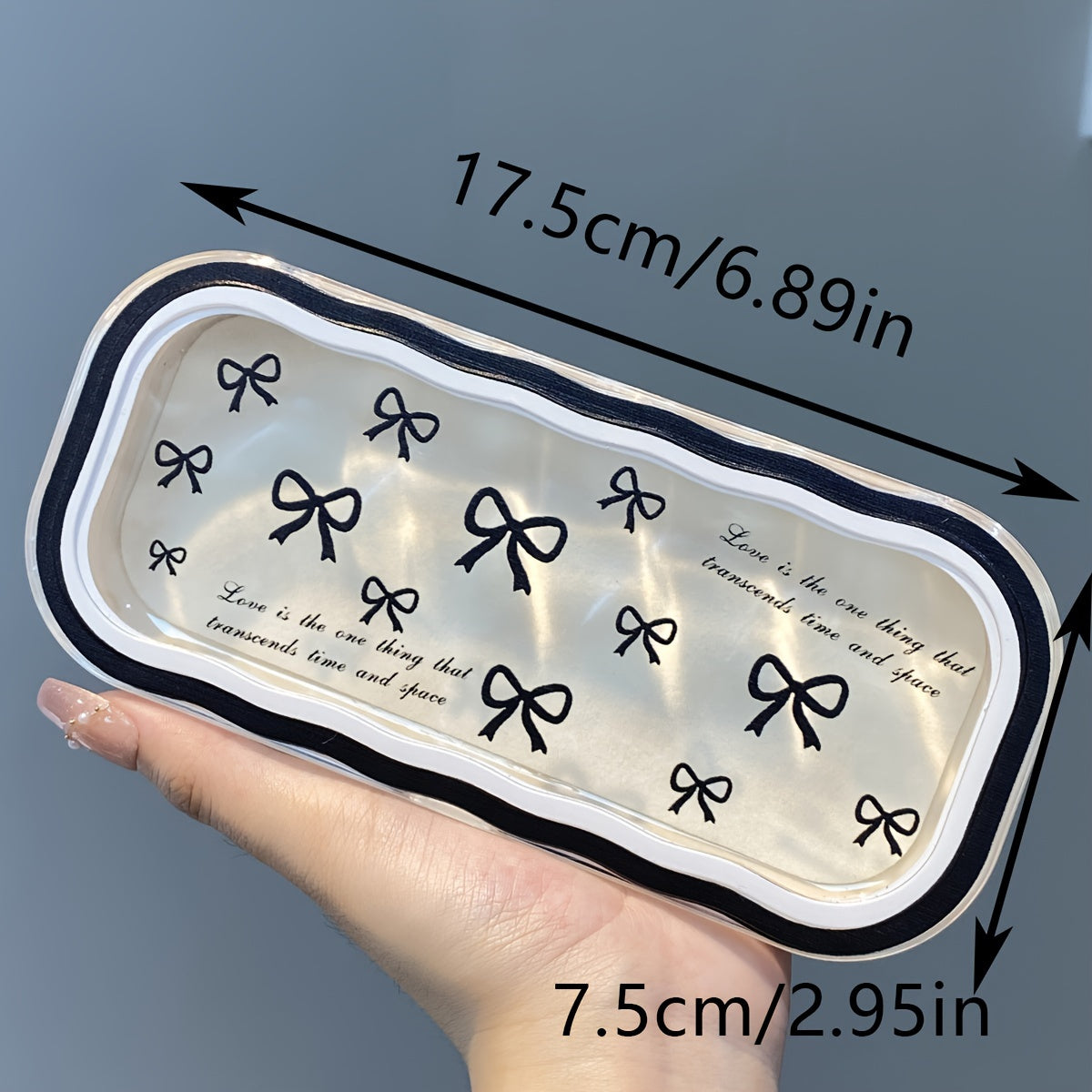 Protective Eyeglass Case with Bow Pattern Lightweight Plastic Storage for Glasses