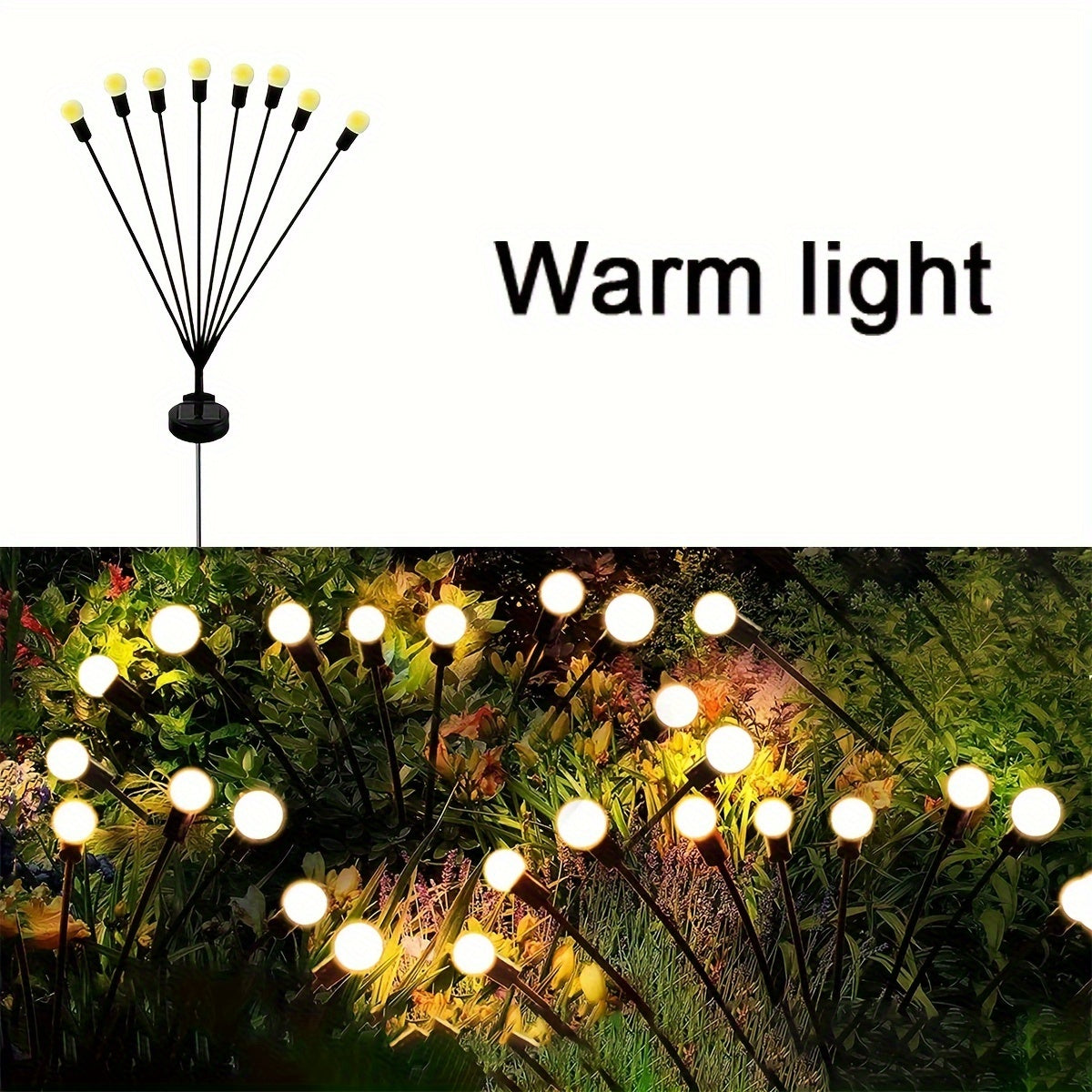 12LED Solar Firefly Garden Light Outdoor Landscape Lawn Decoration IP65