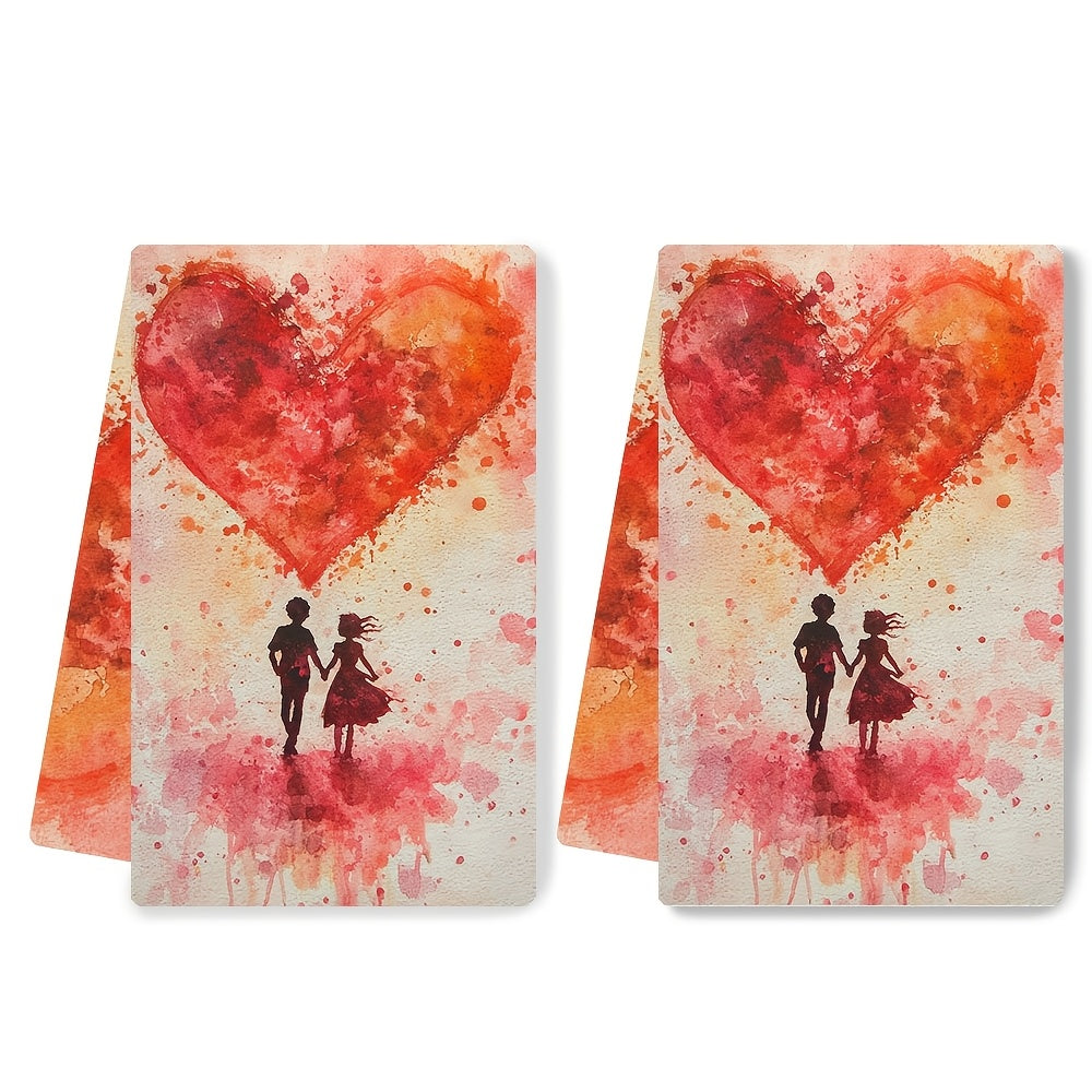 Valentine's Kitchen Towels Set Ultra-Soft Absorbent Dish Hand Drying 40x60 cm