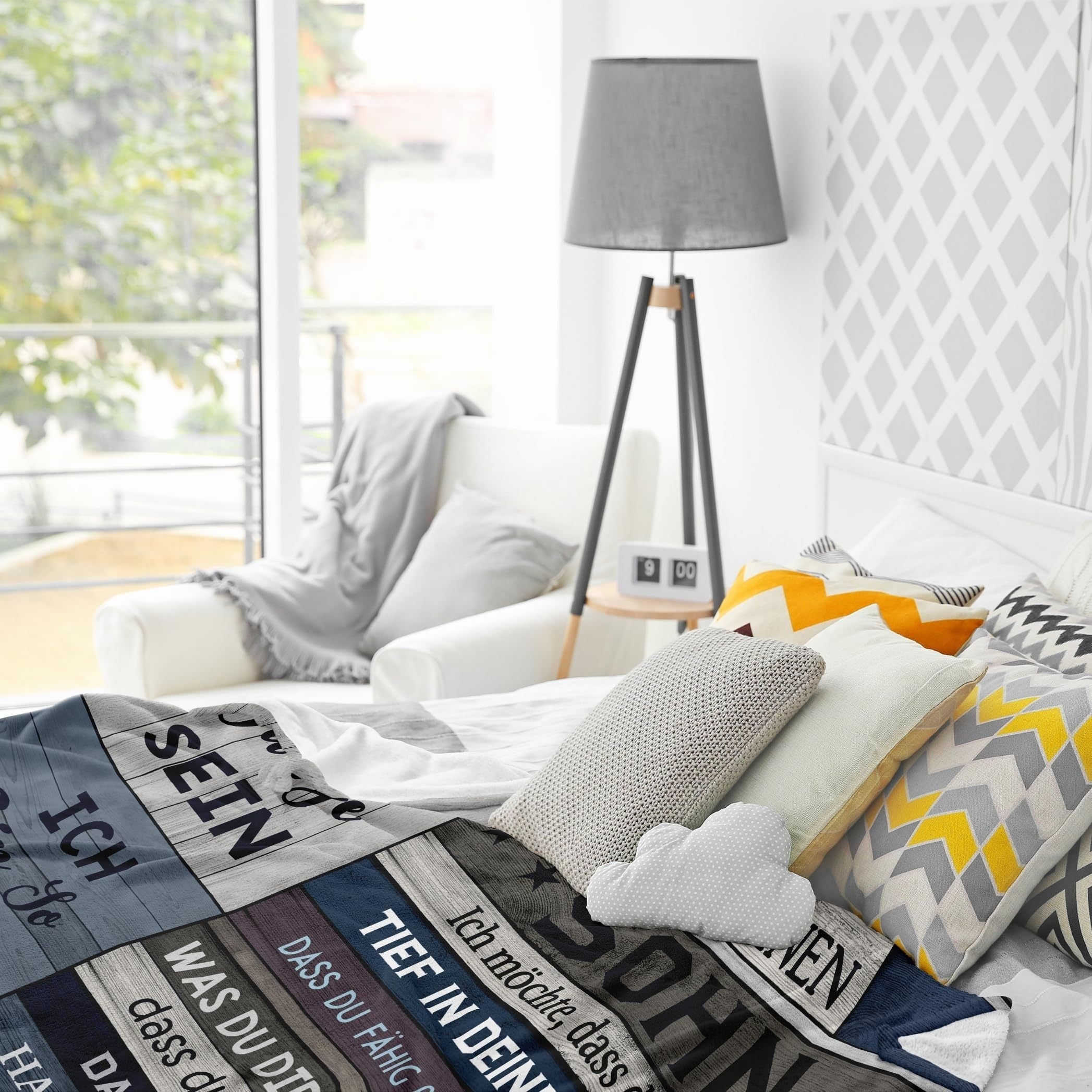 Cozy Gray Flannel Throw Blanket for Couch Bed Travel Gift for Son Graduation Christmas