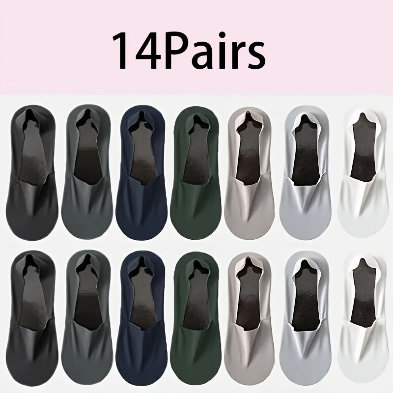 Men's Black No-Show Socks Breathable Polyester Spandex Non-Slip Summer