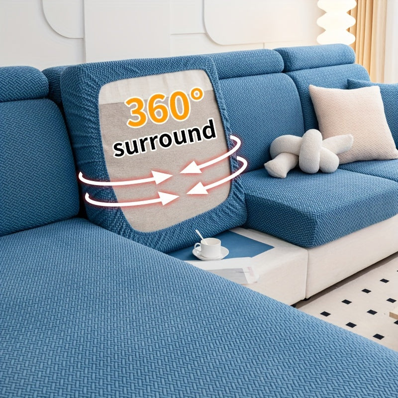 Современный жаккардовый чехол для дивана, изготовленный из прочного полиэстера и спандекса, не скользит, подходит для домашних животных, легкий в уходе, подходит для кресел и секционных диванов.