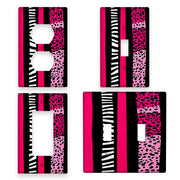 Pink Leopard and Zebra Wall Plate Cover Decorative Switch Cover for Home Lighting