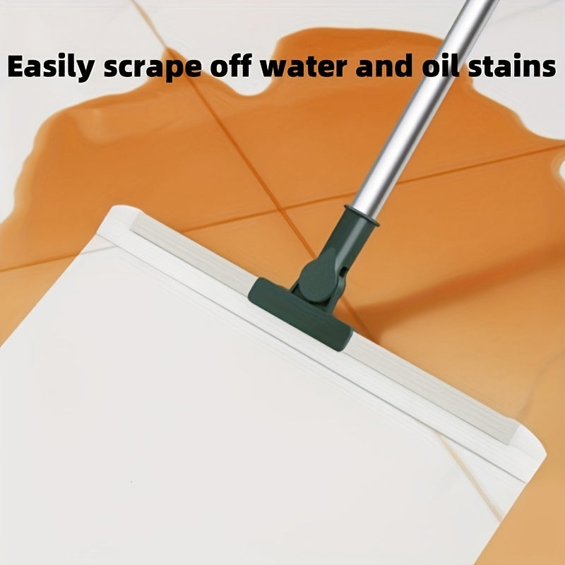 Ko'p funksiyali squeegee, plastik mop bilan, bir nechta yuzalarda foydalanish uchun silikon boshga ega, yashash xonasi, yotoqxona, hammom, hojatxona va oshxonada nam va quruq tozalash uchun ideal.