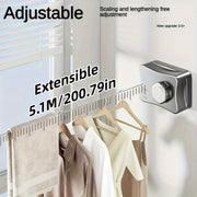 Heavy-Duty Stainless Steel Retractable Clothesline 5.1m Indoor Outdoor Laundry Line