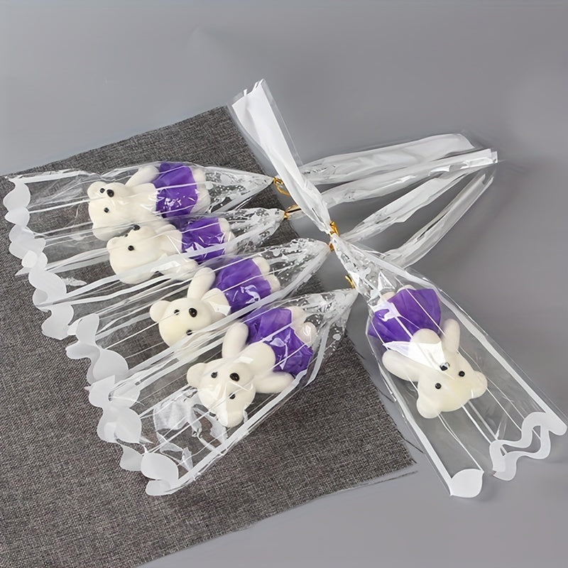 Sun'iy gul kompozitsiyasi, Valentin kuni sovg‘asi, ayiq bilan gulchambar, to‘y yoki uy bezatish uchun