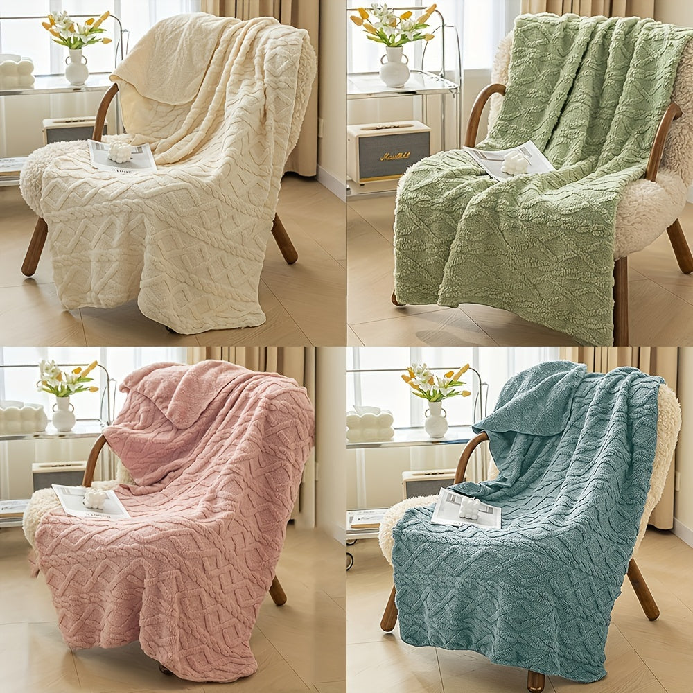 Lamb Fleece Blanket Plush Thick Warm for Bed Couch Travel 1pc