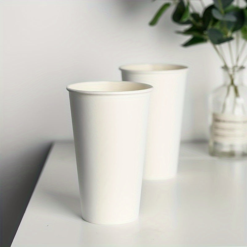 Disposable White Paper Cups 200ml Pack of 50 100 200 500 for Hot Cold Beverages
